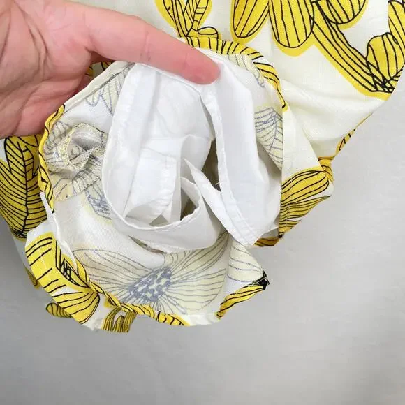 Nasty Gal Sleeveless Yellow Floral Daisy Print Ruffle Tie Front Romper Small - Picture 11 of 15